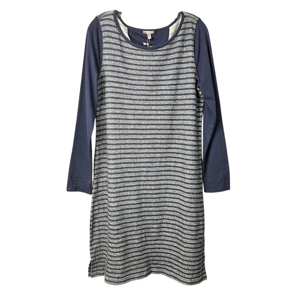 Talbots Striped Raglan Shift Dress Blue